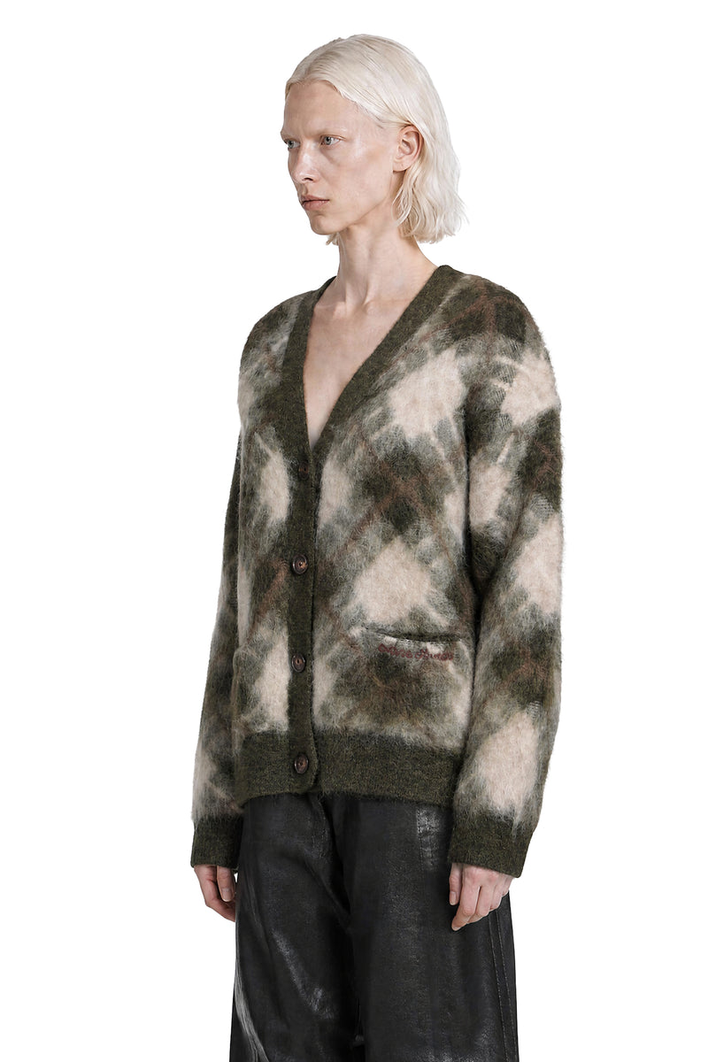 ACNE STUDIOS Argyle Mohair Wool Cardigan woman
