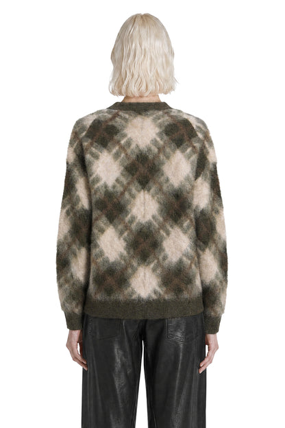 Argyle Mohair Wool Cardigan