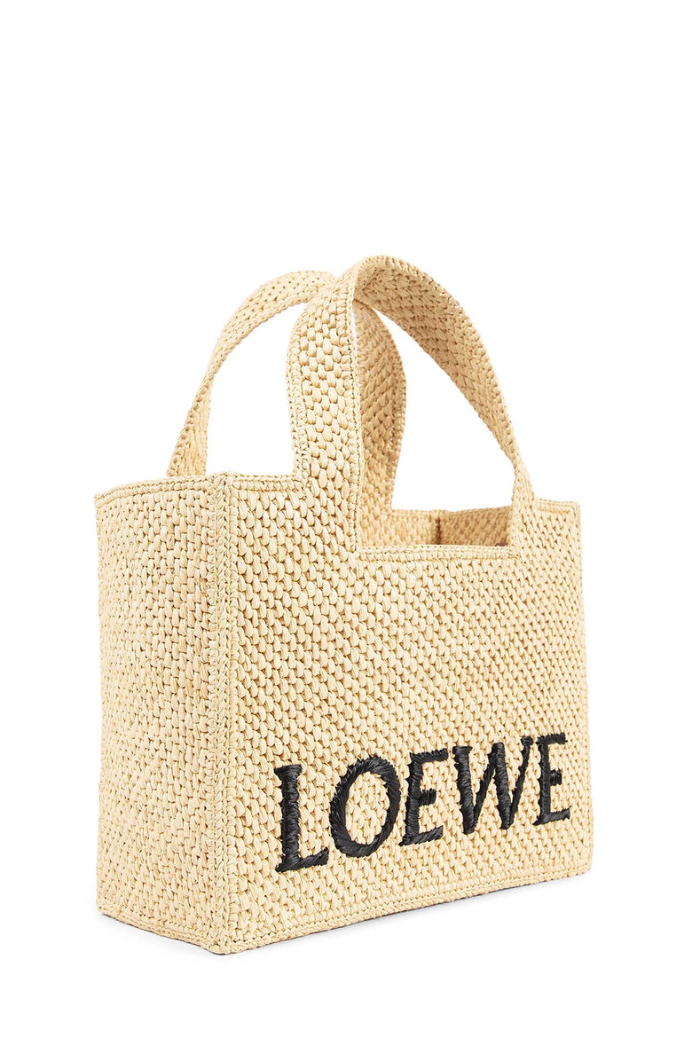 Small LOEWE Font tote in raffia