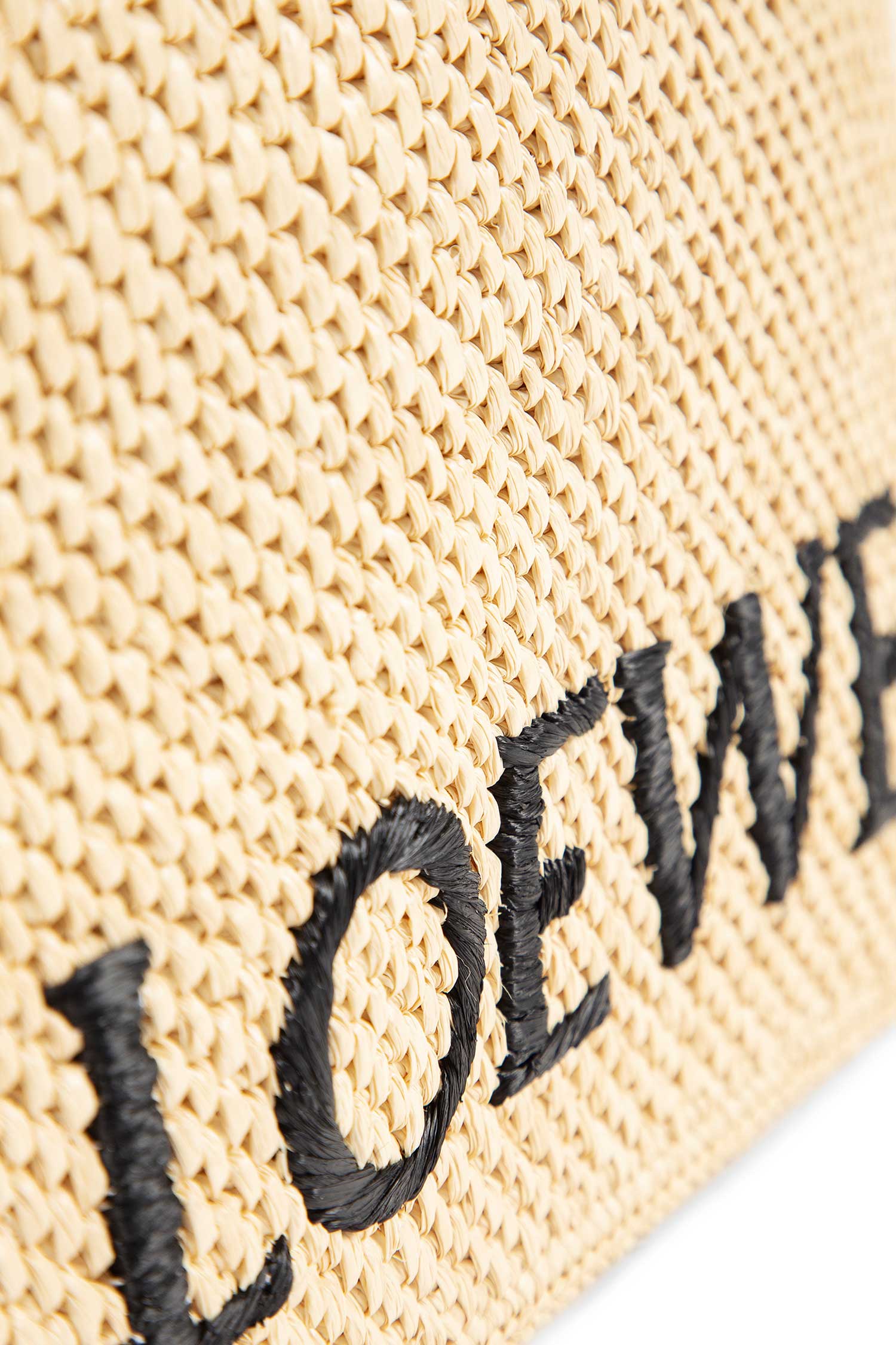 Small LOEWE Font tote in raffia