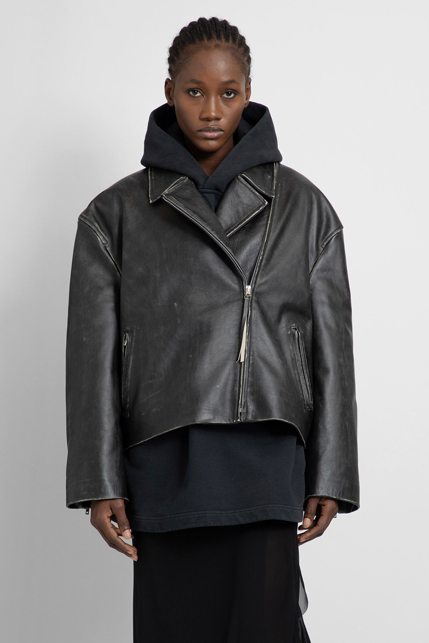 Acne mock store leather jacket sale