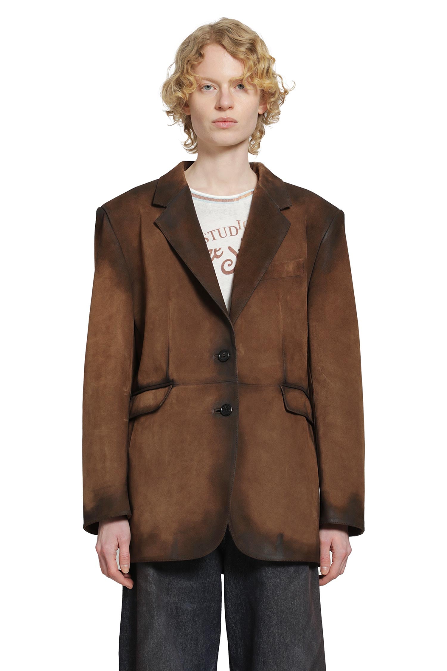 ACNE STUDIOS Suede Suit Jacket woman