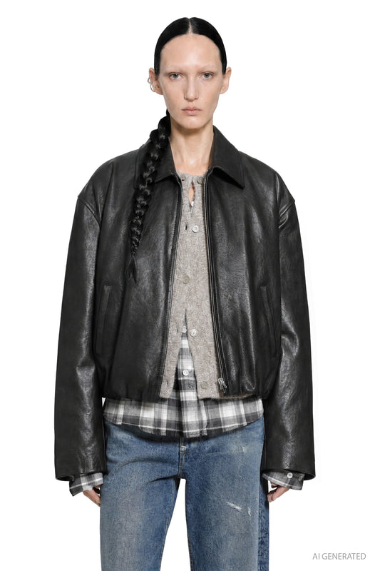 Leather Bomber Jacket