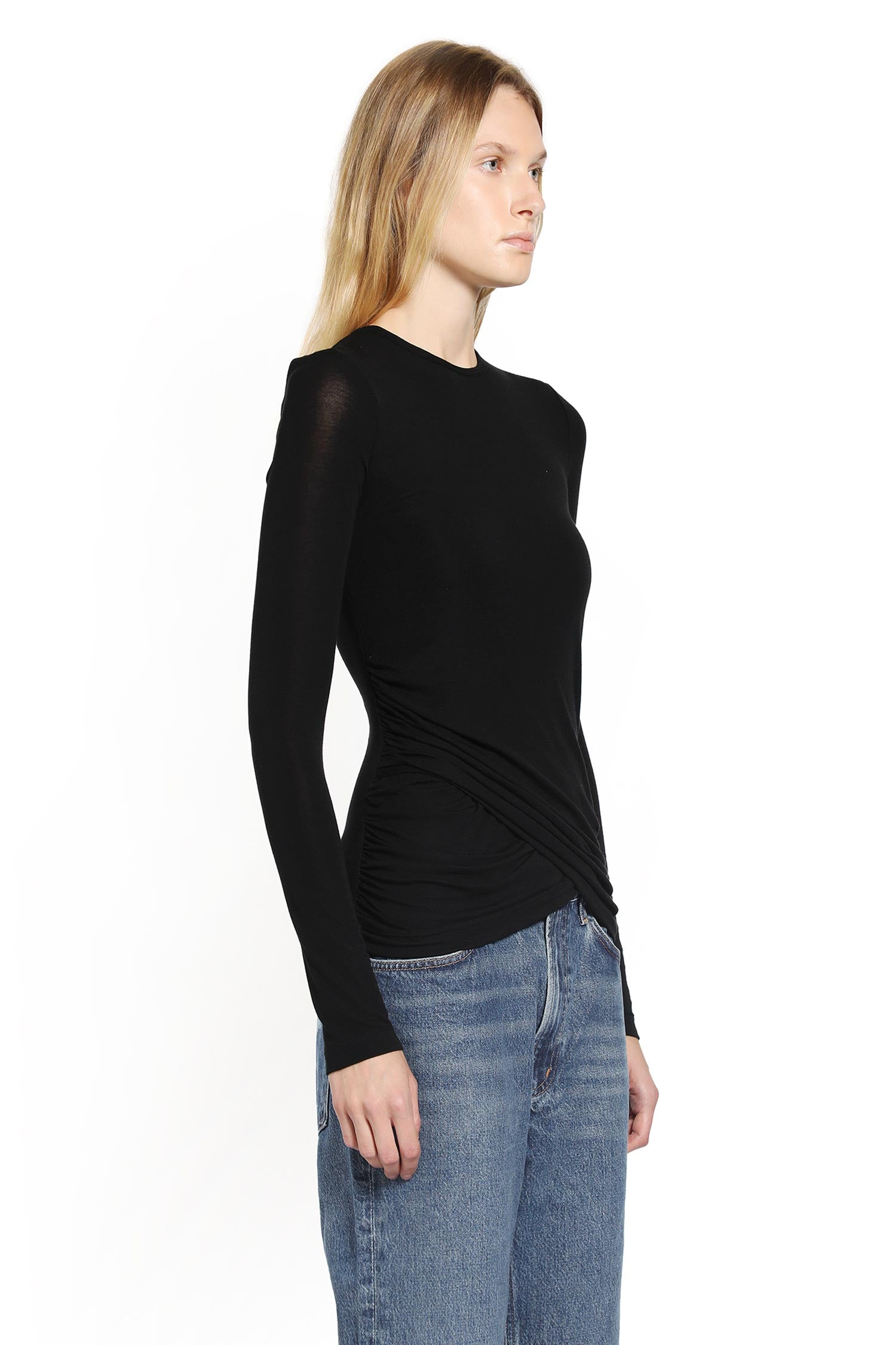 AGOLDE WOMAN BLACK T-SHIRTS & TANK TOPS