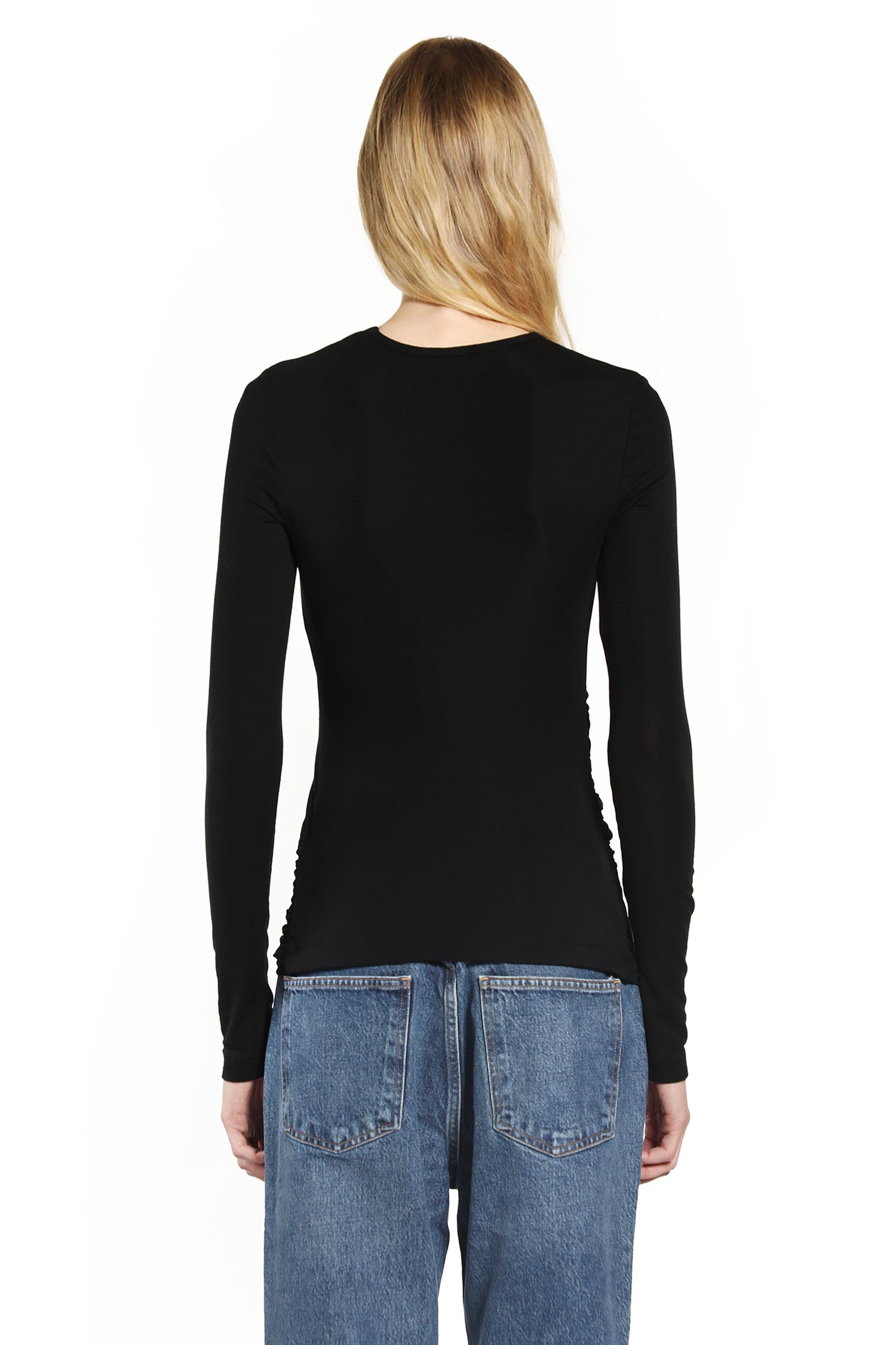 AGOLDE WOMAN BLACK T-SHIRTS & TANK TOPS
