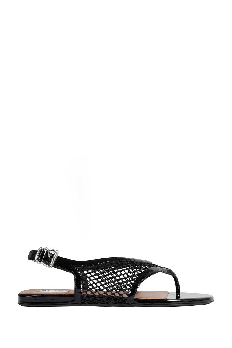 ALAIA Fishnet Flat Sandals woman