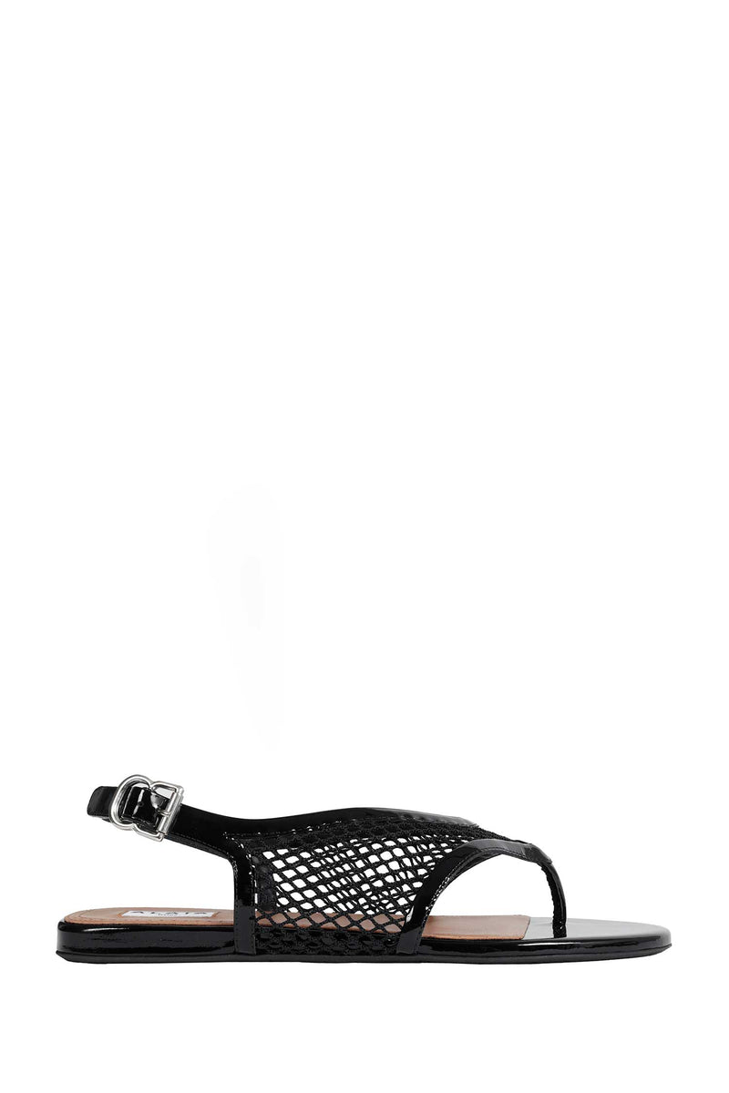 ALAIA Fishnet Flat Sandals woman