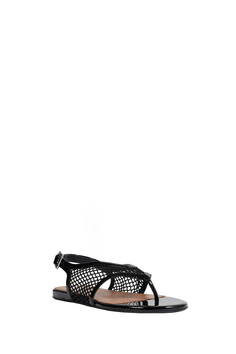 ALAIA Fishnet Flat Sandals woman