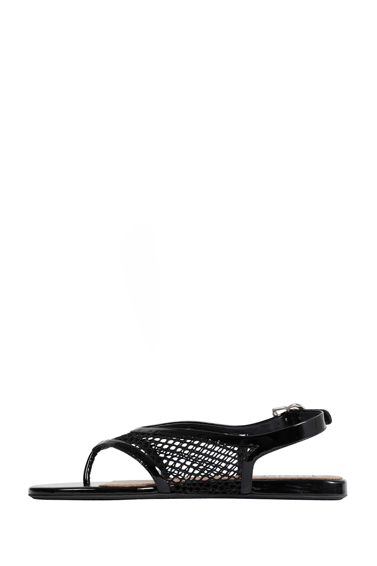 ALAIA Fishnet Flat Sandals woman