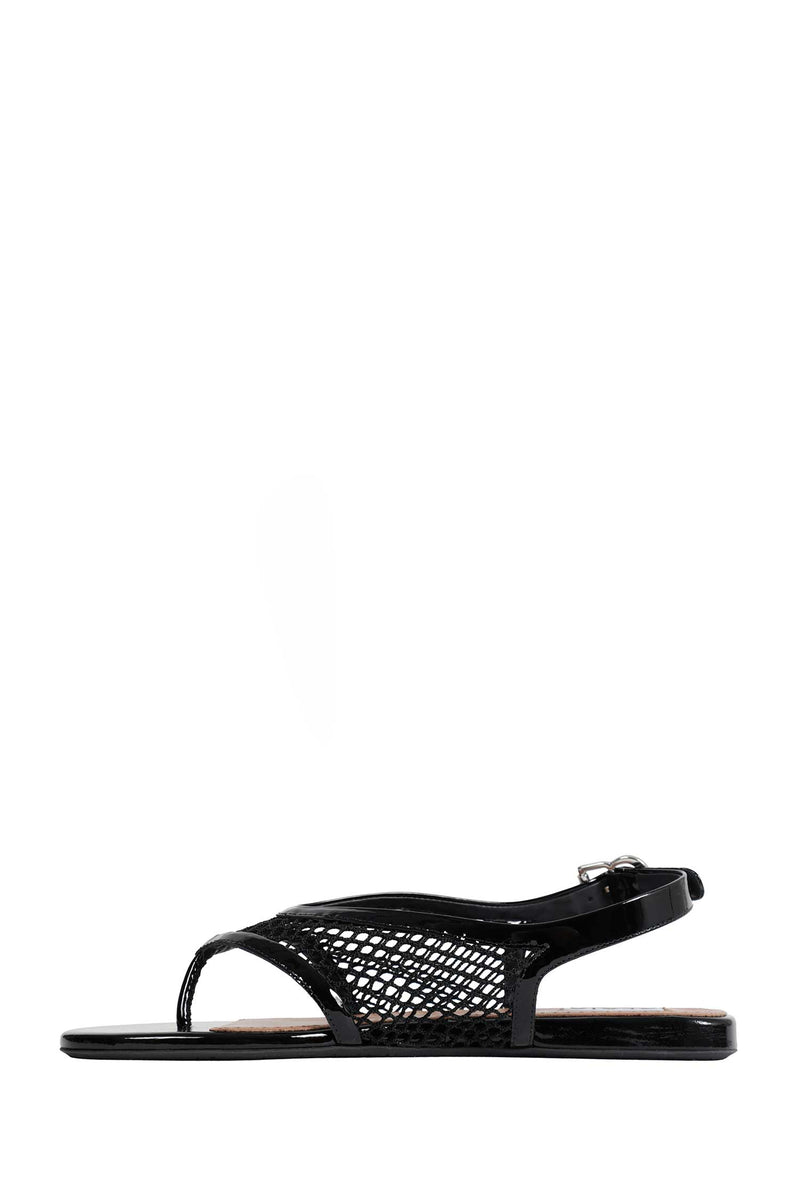 ALAIA Fishnet Flat Sandals woman