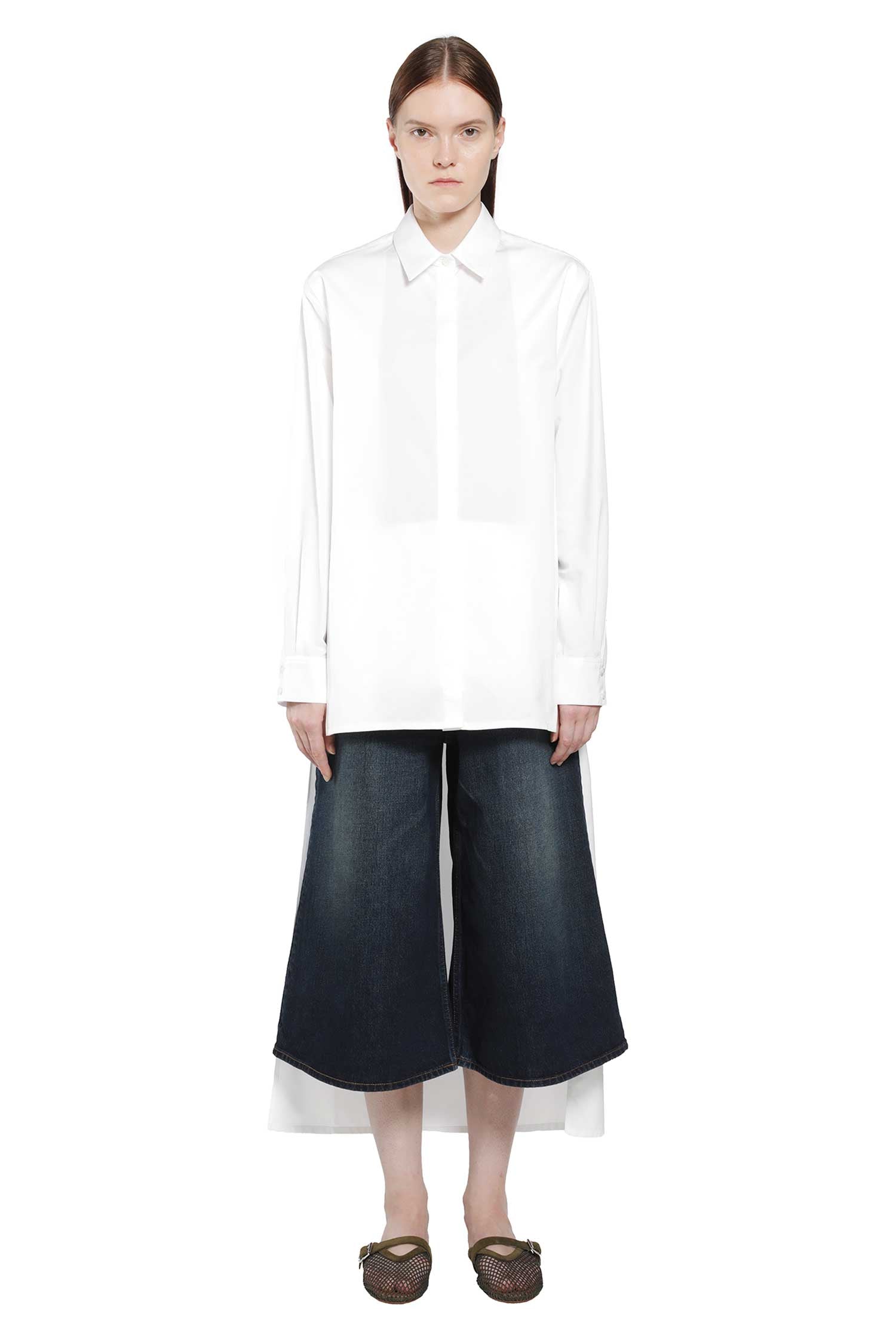 Asymmetric Cotton Poplin Shirt