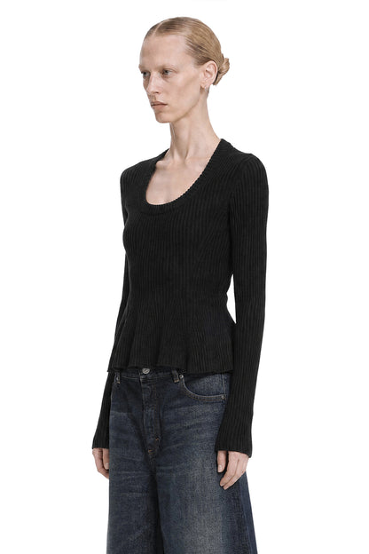 Ribbed Peplum Top