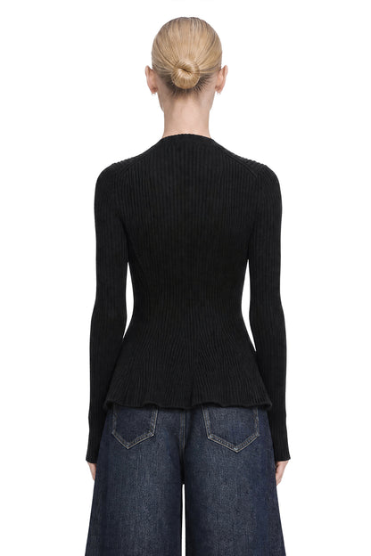 Ribbed Peplum Top