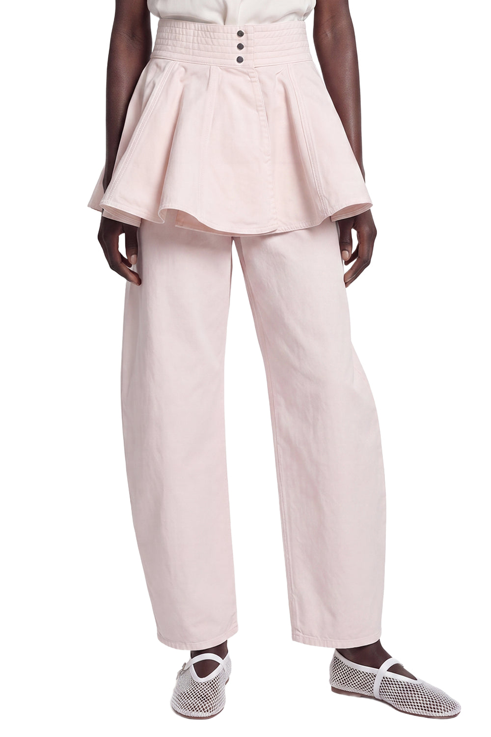 ALAIA Denim Peplum Belt Skirt woman