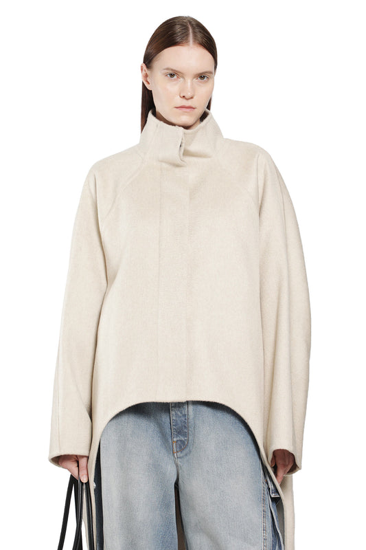 Asymmetric Double Face Cashmere Coat