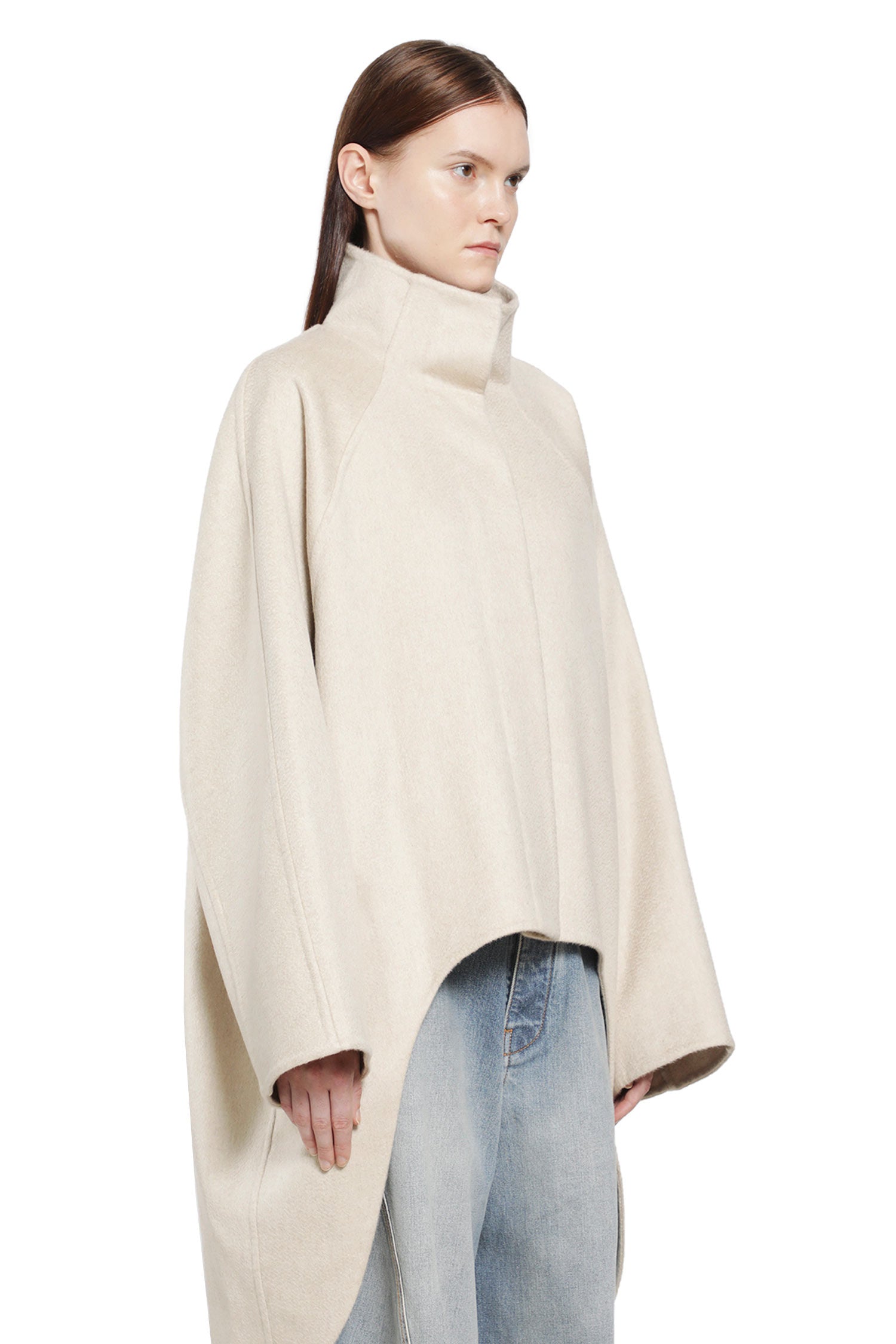 ALAIA Asymmetric Double Face Cashmere Coat woman