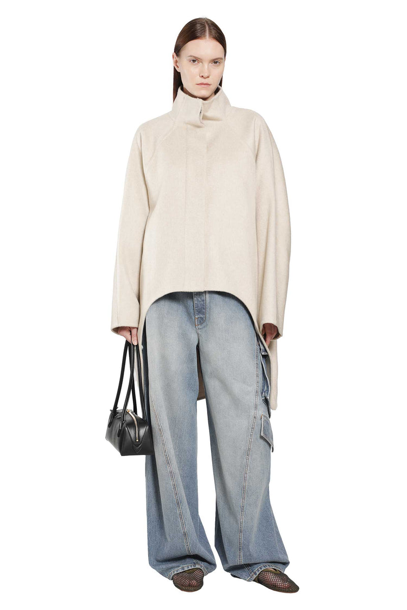 ALAIA Asymmetric Double Face Cashmere Coat woman