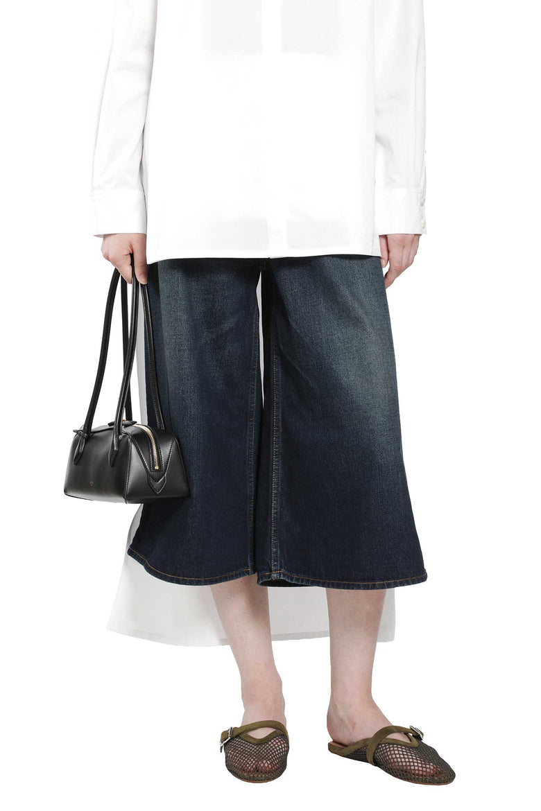 ALAIA Palazzo Denim Bermuda Shorts woman