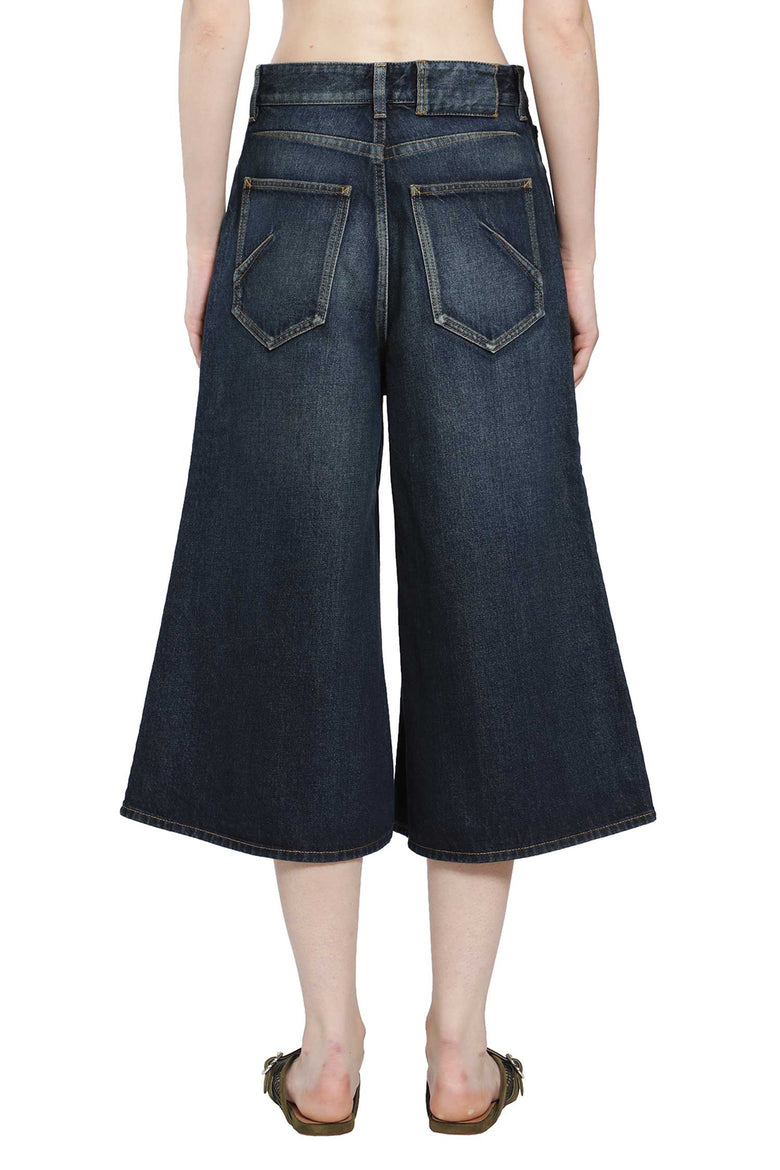 ALAIA Palazzo Denim Bermuda Shorts woman