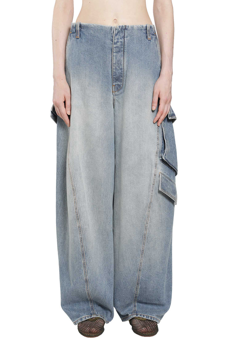 
              ALAIA Denim Cargo Pants woman
            