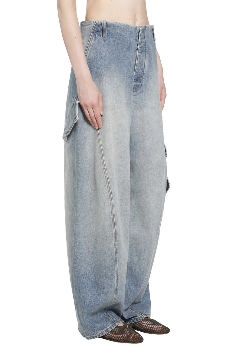 
              ALAIA Denim Cargo Pants woman
            