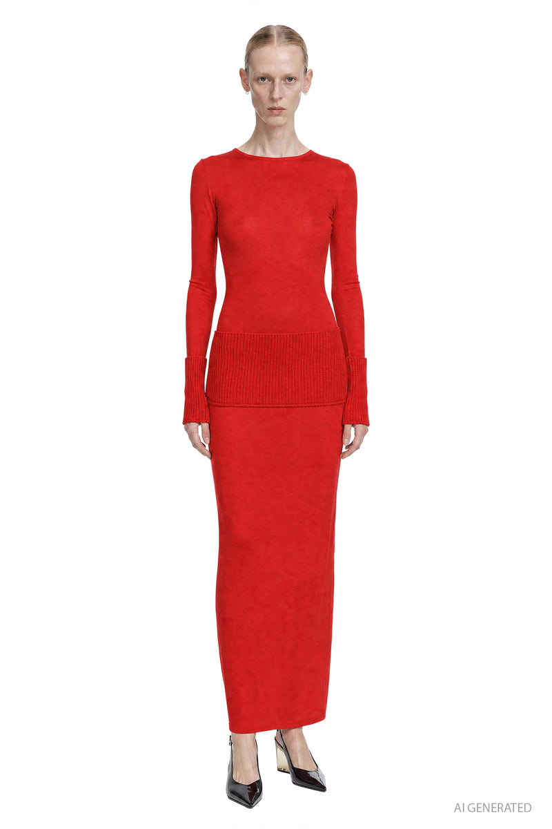 ALAIA Merino Bodycon Dress woman