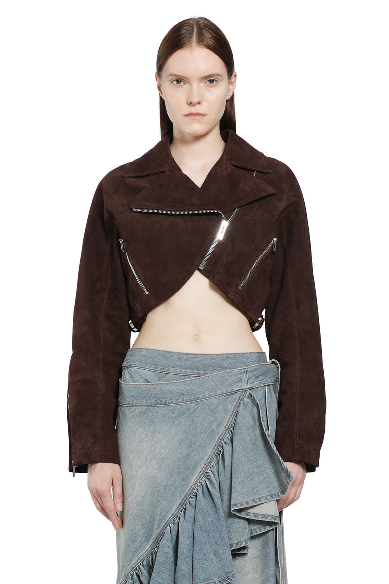 
              ALAIA Suede Cropped Biker Jacket woman
            