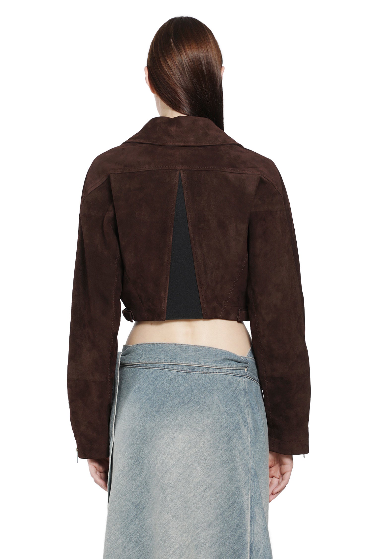 ALAIA Suede Cropped Biker Jacket woman