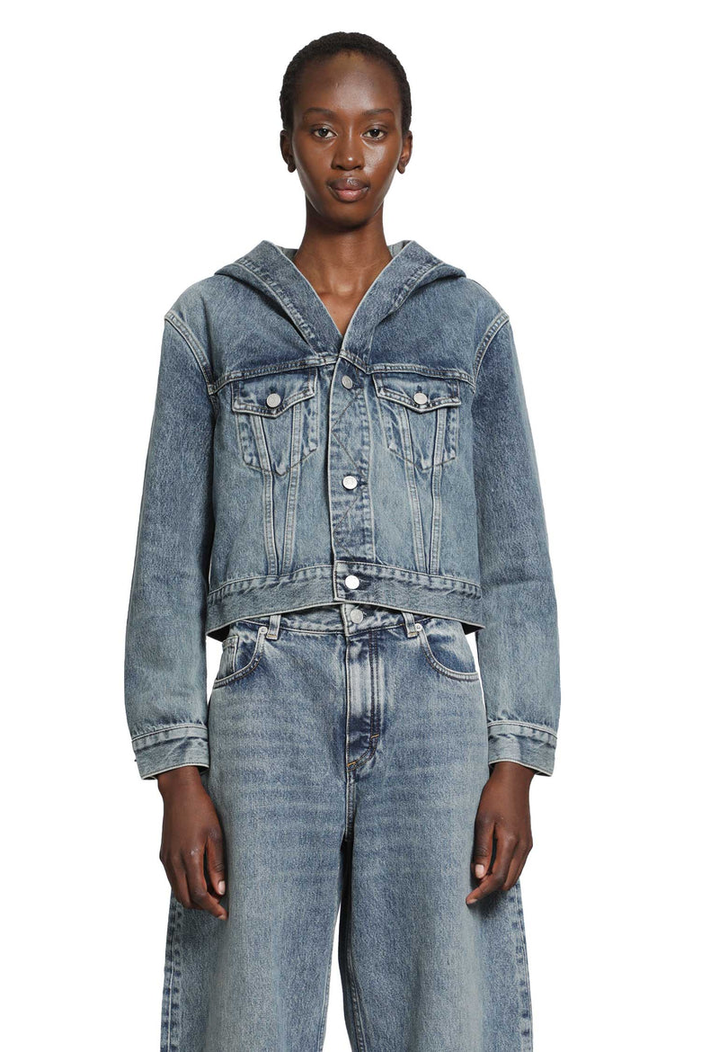 
              ALAIA Hooded Denim Jacket woman
            