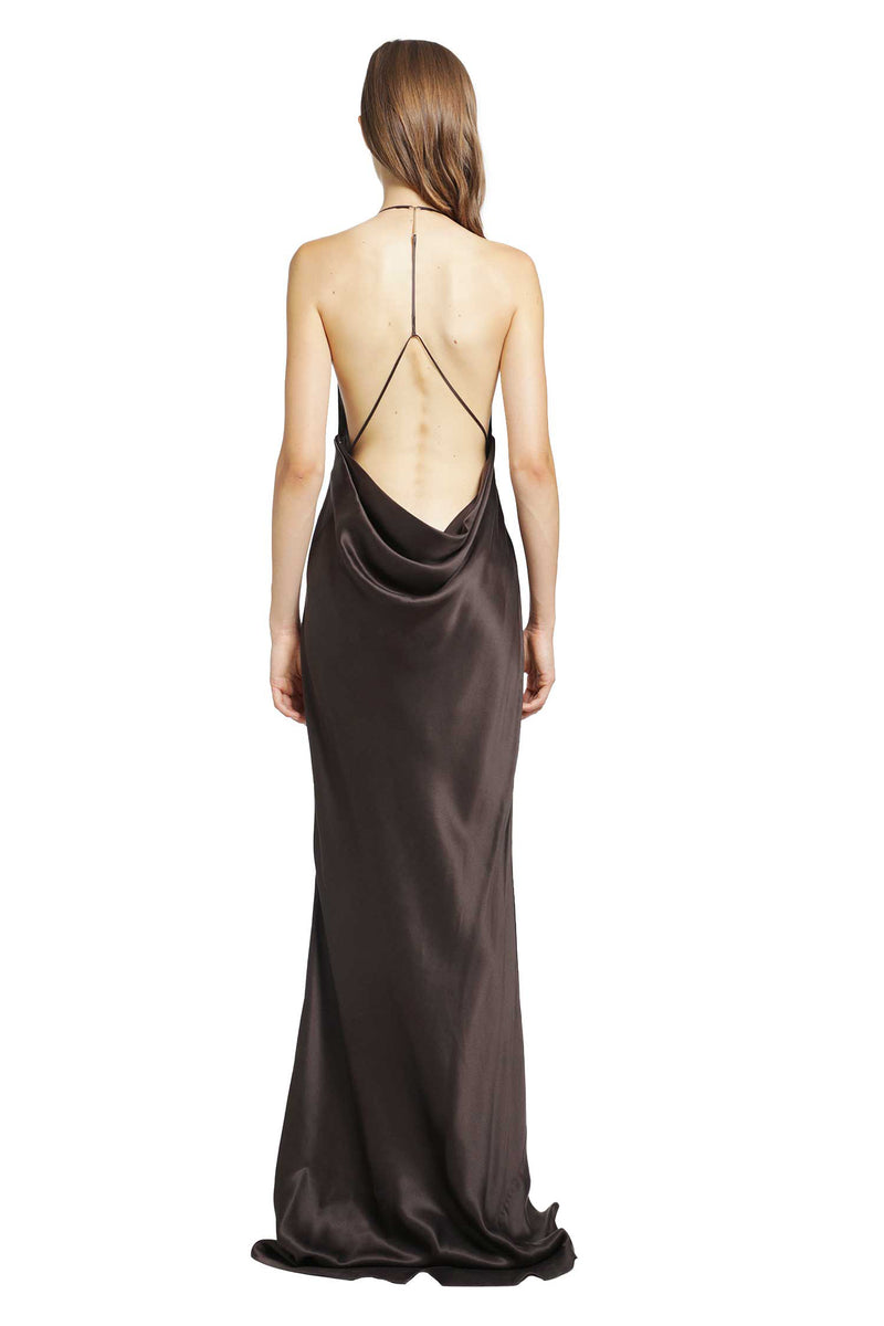 TOM FORD Silk Satin Halterneck Evening Dress woman