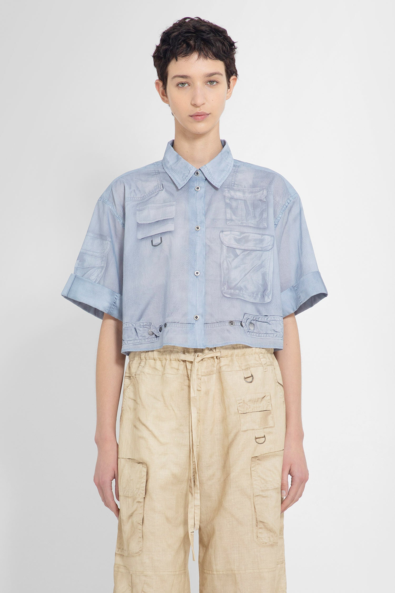 ACNE STUDIOS WOMAN BLUE SHIRTS