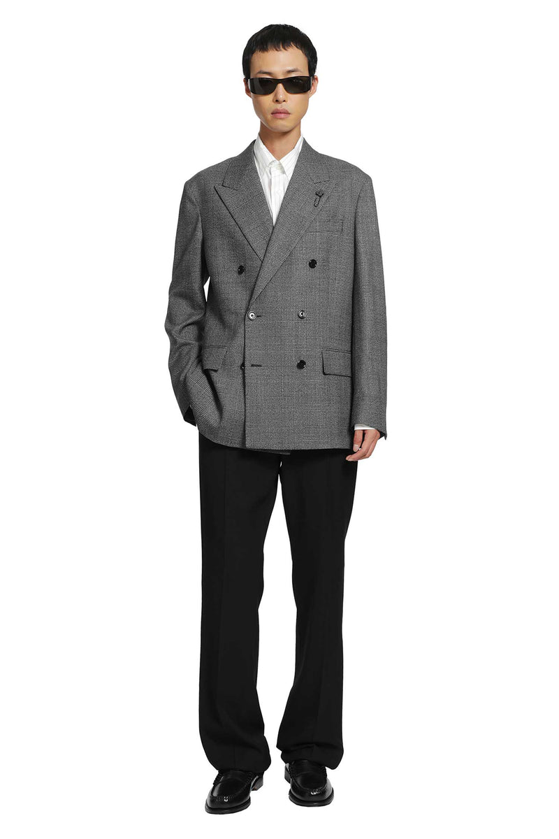 LARDINI Prince of Wales Double-Breasted Blazer man
