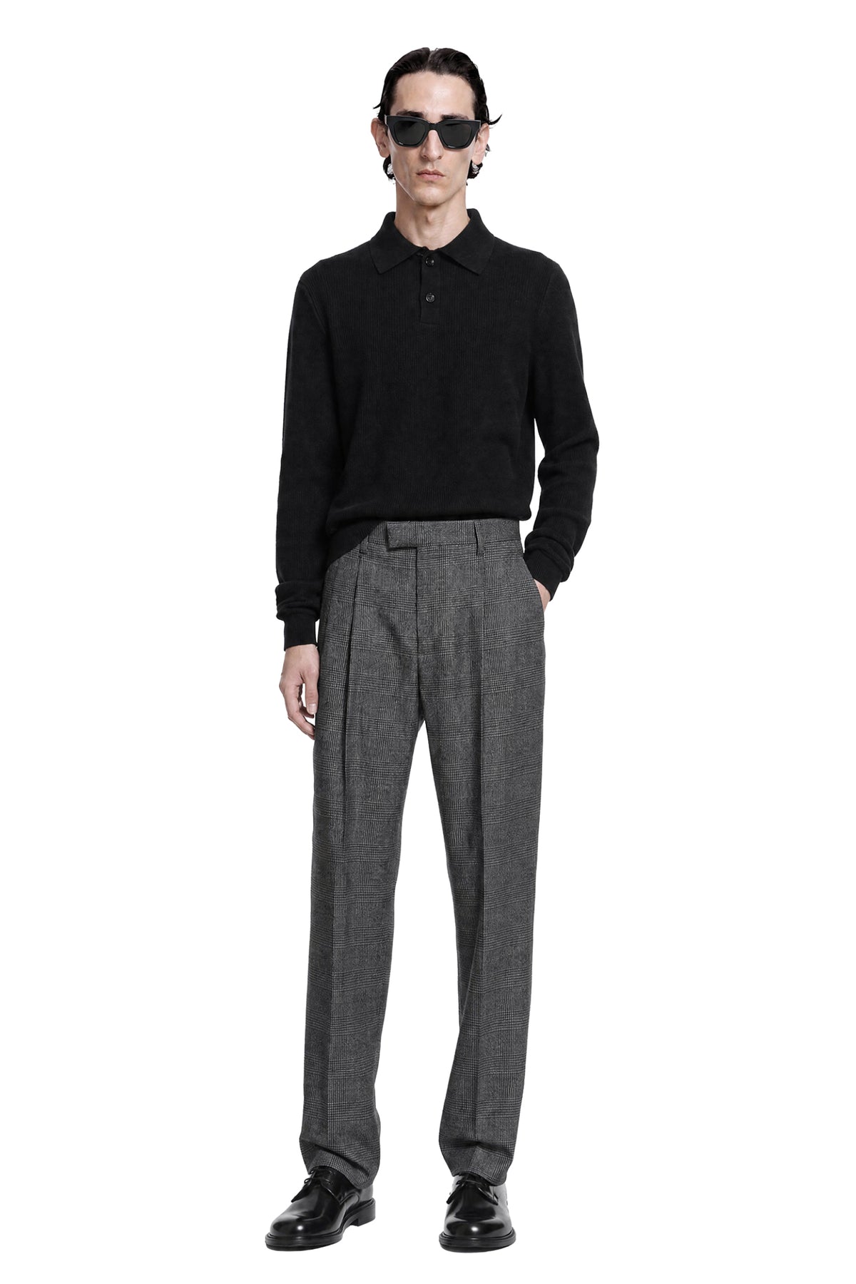 Wool and Cashmere Long Sleeve Polo