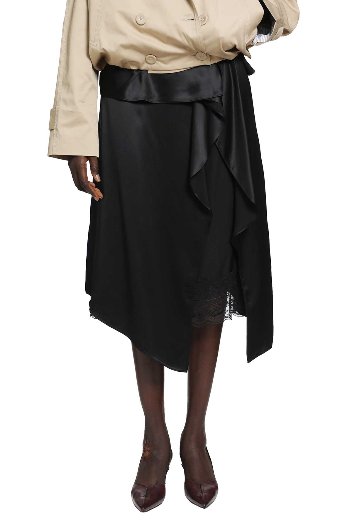 Layered Satin Skirt