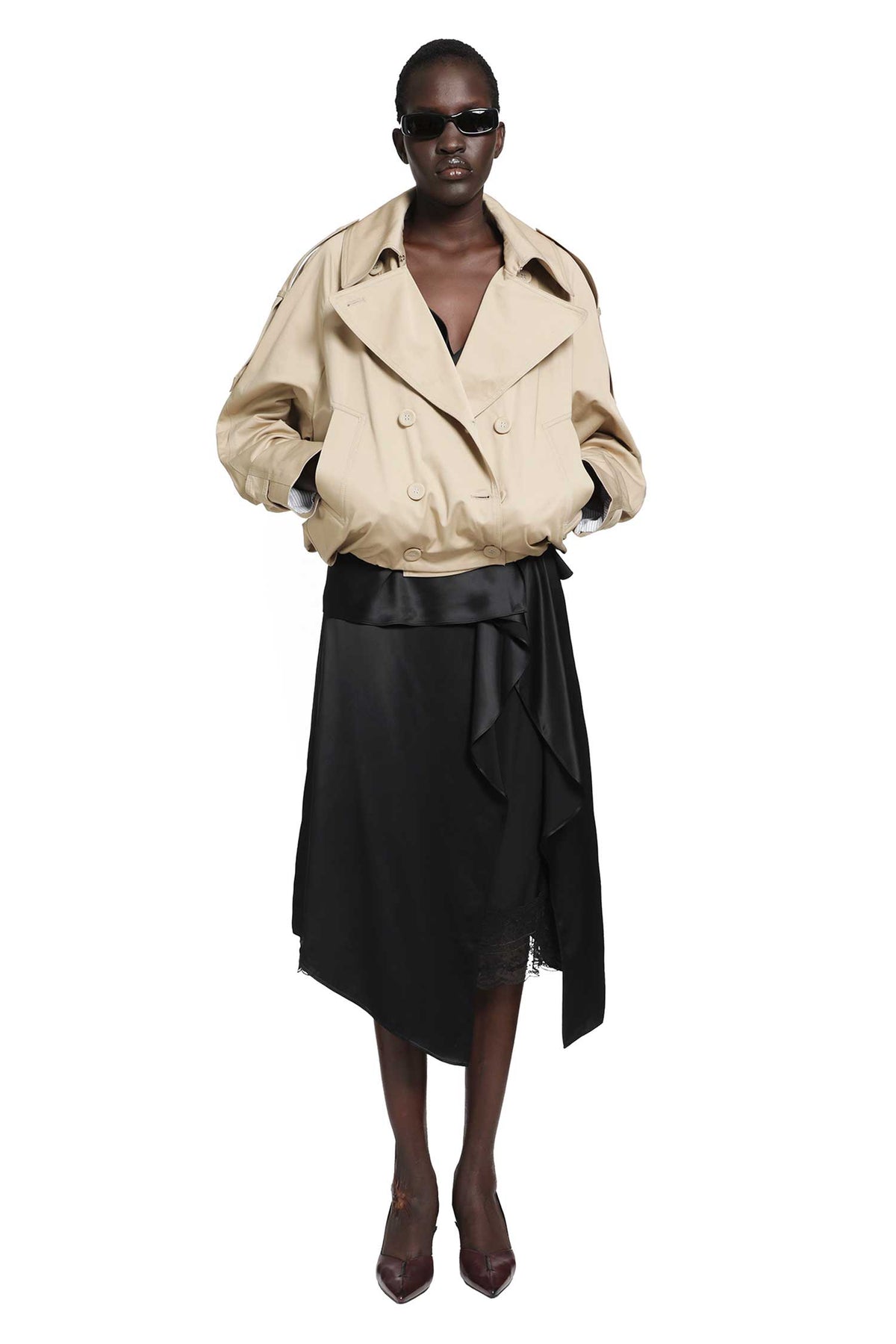 ACNE STUDIOS Layered Satin Skirt woman