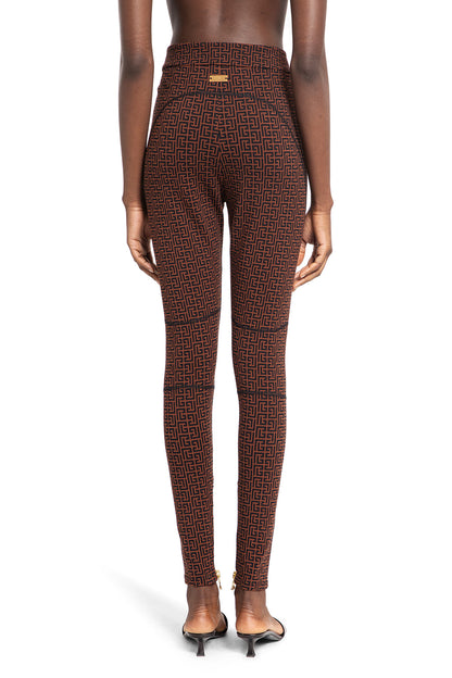 BALMAIN WOMAN BROWN TROUSERS