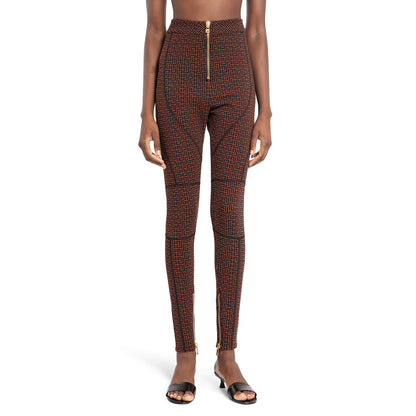 BALMAIN WOMAN BROWN TROUSERS