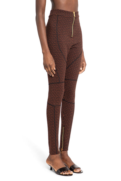 BALMAIN WOMAN BROWN TROUSERS