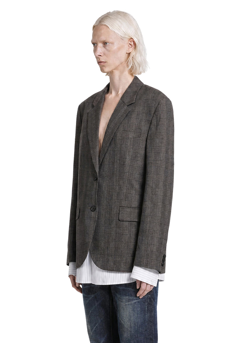 ACNE STUDIOS Layered Check Wool Blazer woman