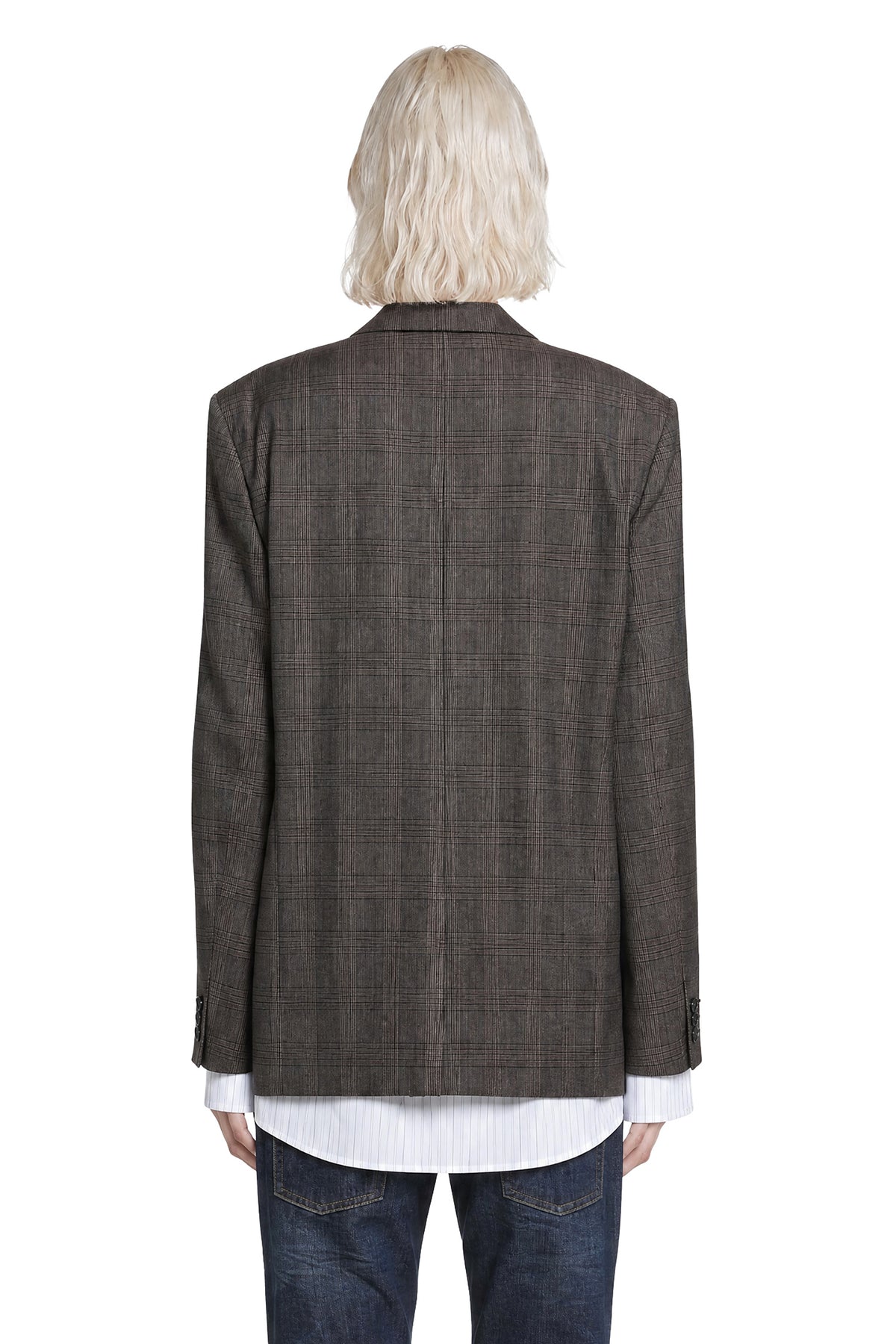 ACNE STUDIOS Layered Check Wool Blazer woman