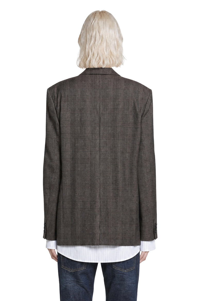 ACNE STUDIOS Layered Check Wool Blazer woman
