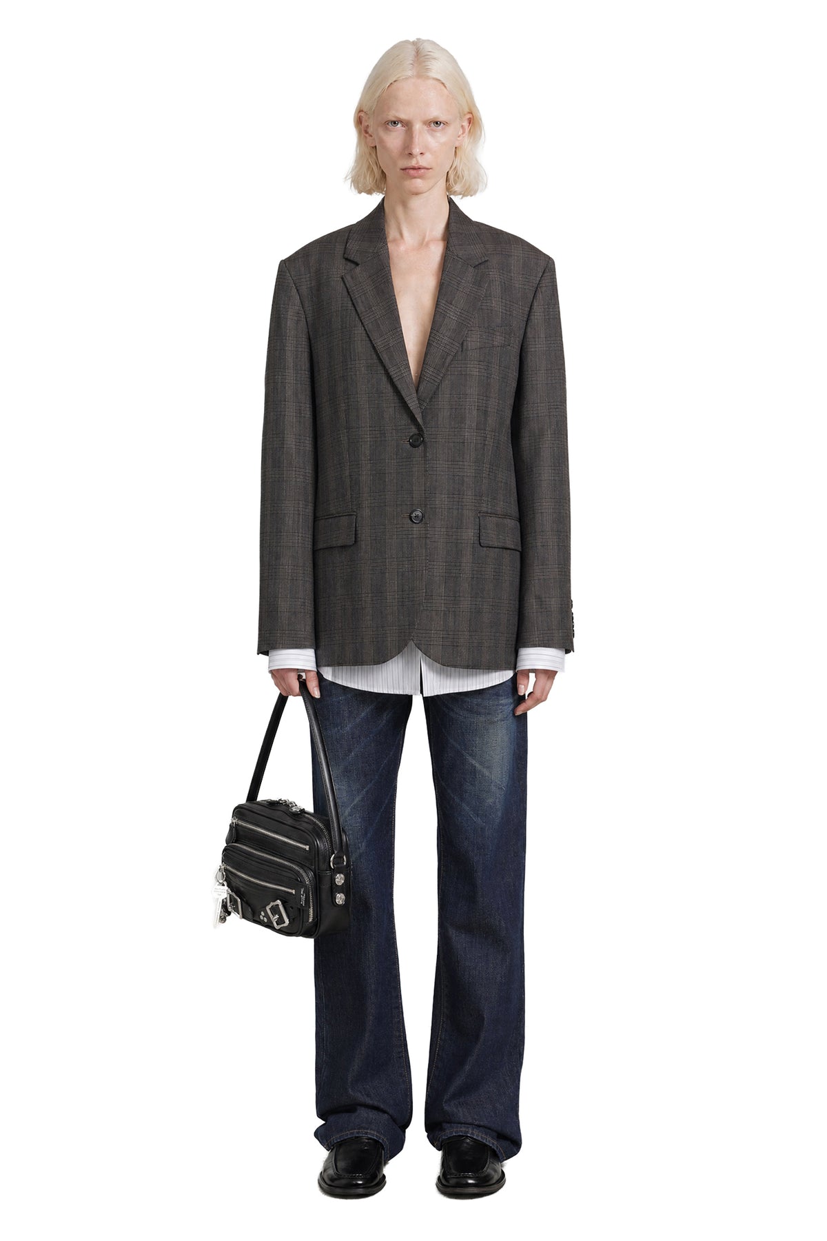 ACNE STUDIOS Layered Check Wool Blazer woman