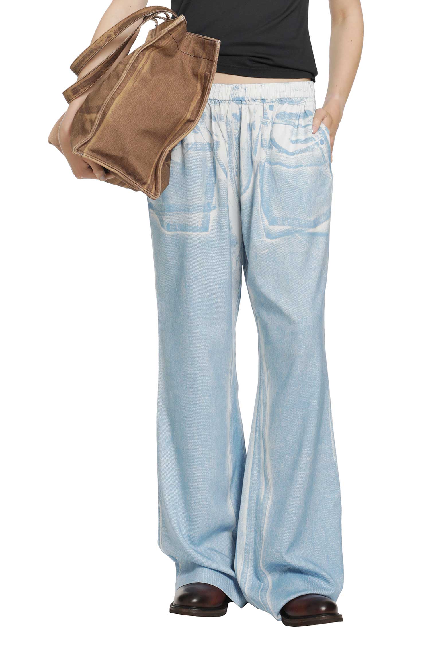 Printed Wide Leg Trousers