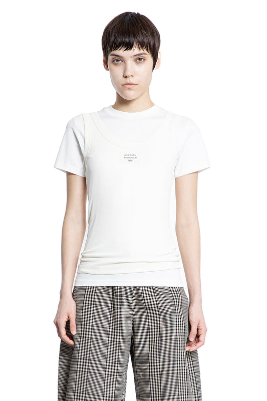 ACNE STUDIOS WOMAN WHITE T-SHIRTS & TANK TOPS