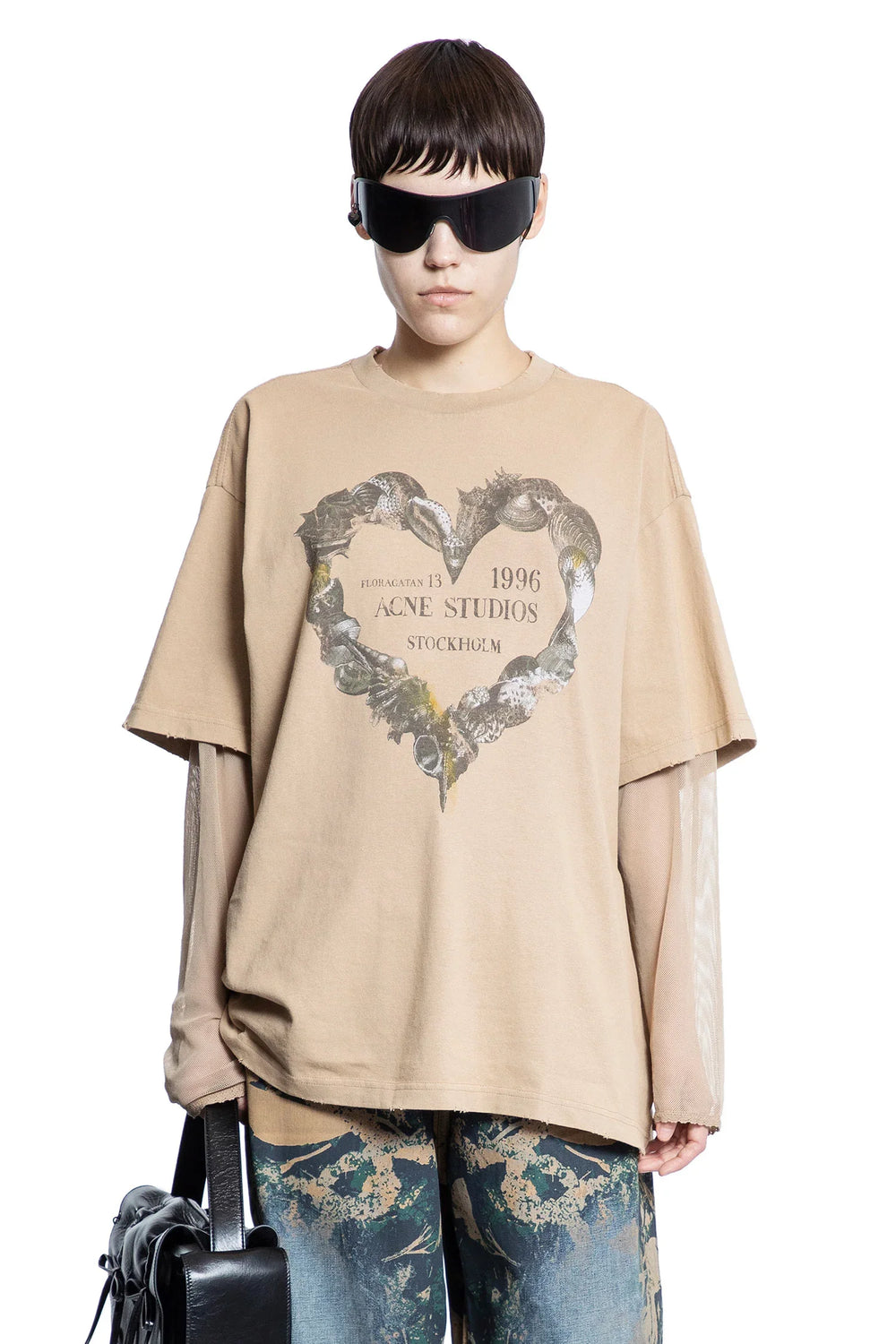 ACNE STUDIOS WOMAN BEIGE T-SHIRTS & TANK TOPS - Antonioli.eu