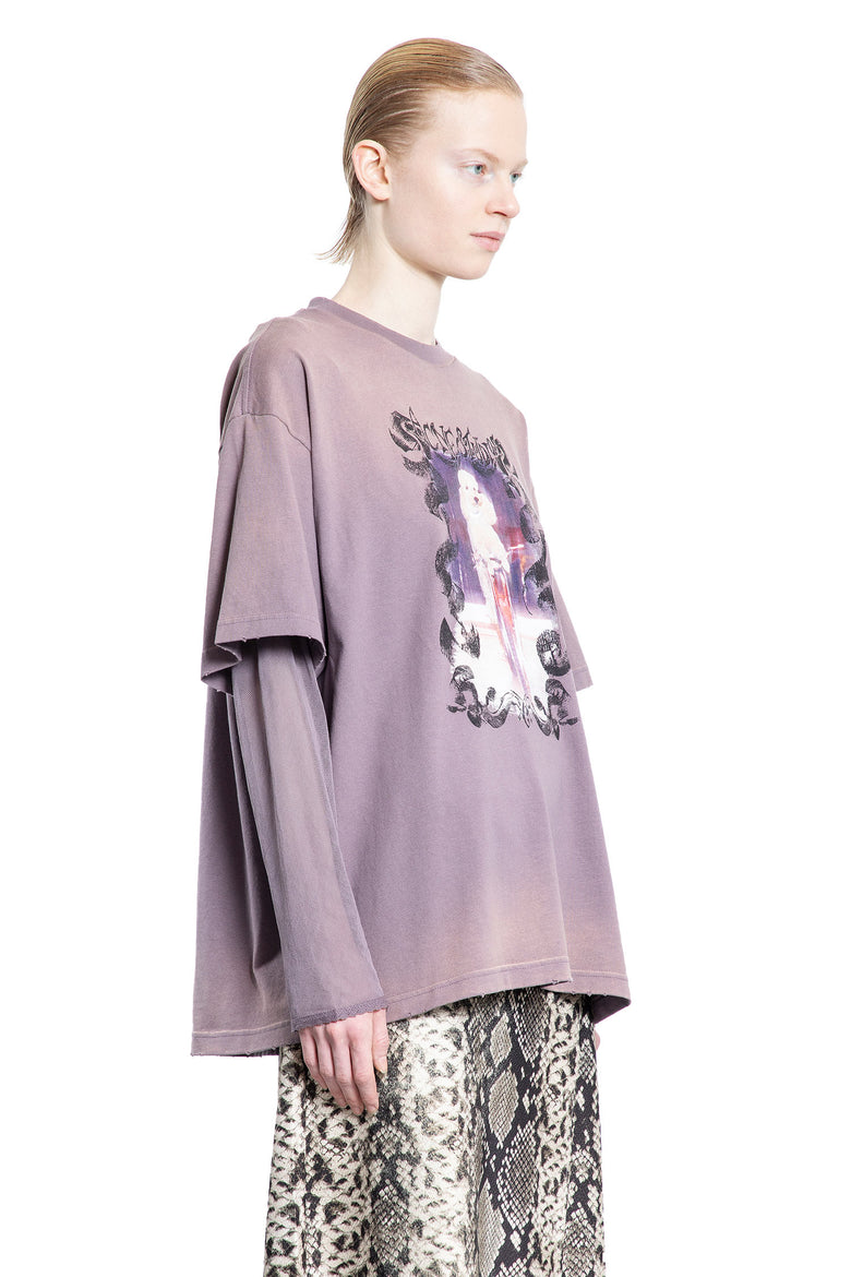 ACNE STUDIOS WOMAN PURPLE T-SHIRTS & TANK TOPS