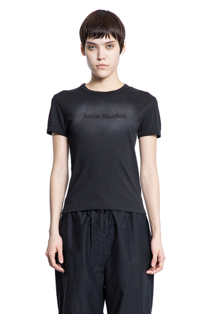 ACNE STUDIOS WOMAN BLACK T-SHIRTS & TANK TOPS