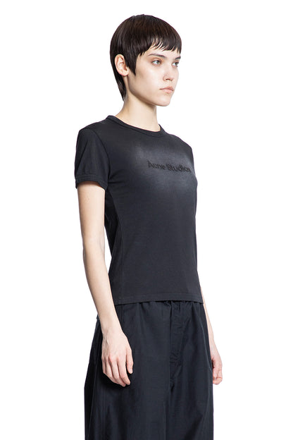 ACNE STUDIOS WOMAN BLACK T-SHIRTS & TANK TOPS