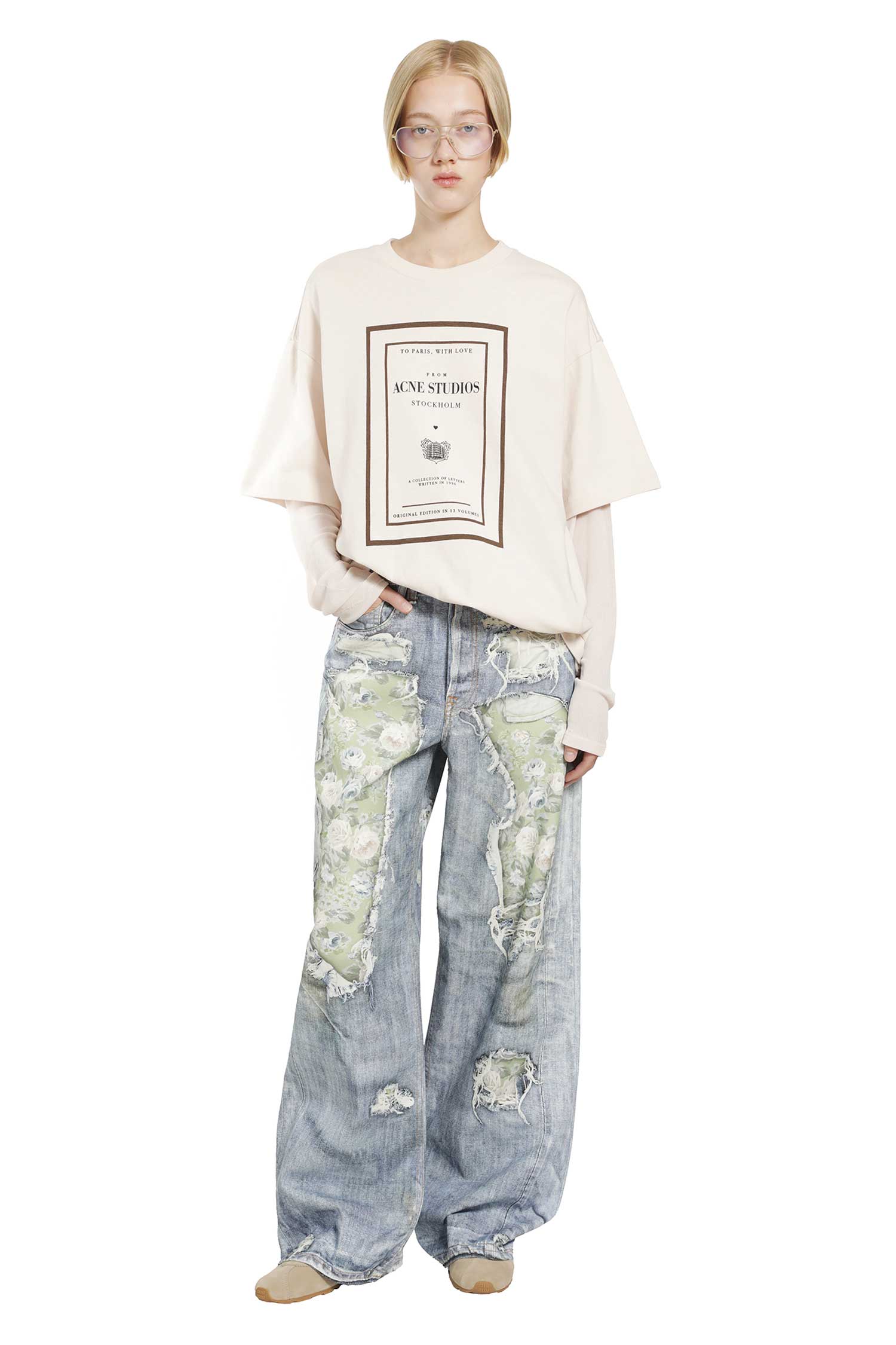 ACNE STUDIOS Layered Graphic T-Shirt woman