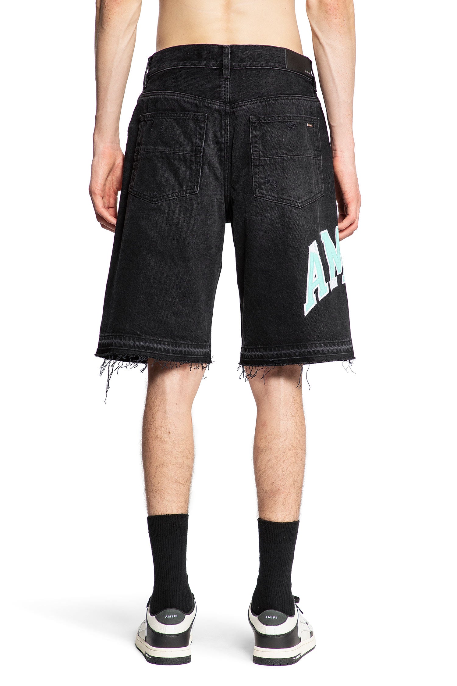 AMIRI MAN BLACK SHORTS & SKIRTS